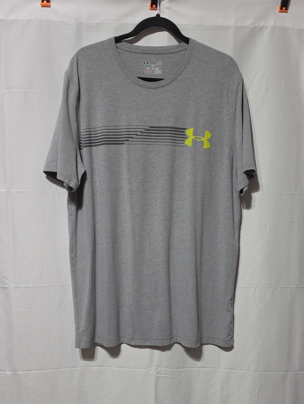 Under Armour Men’s Gray Short Sleeve Tee with Yellow Logo